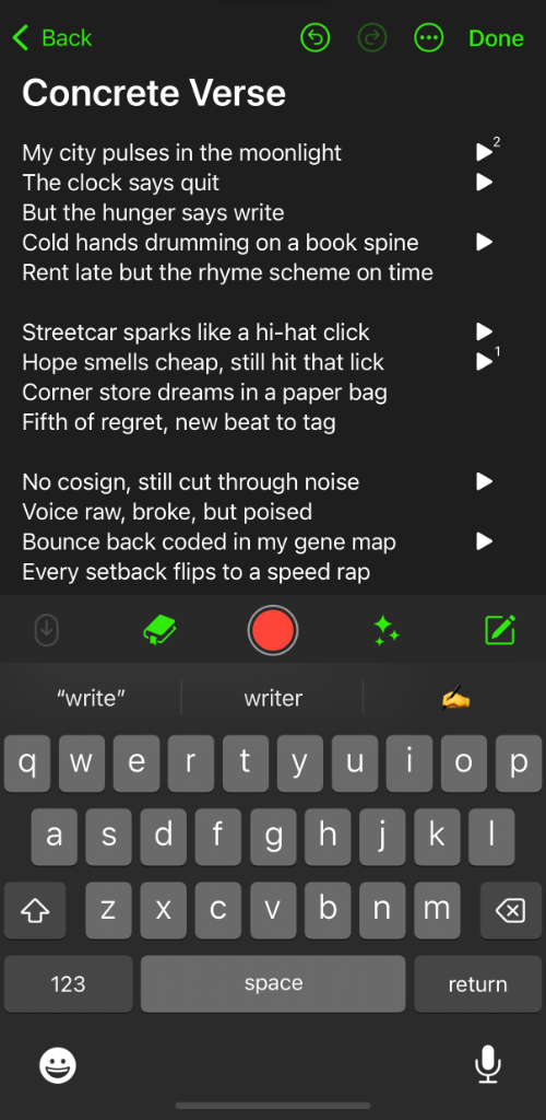 Spit Notes App Interface