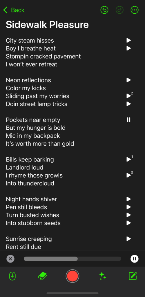 Audio and Lyrics Together